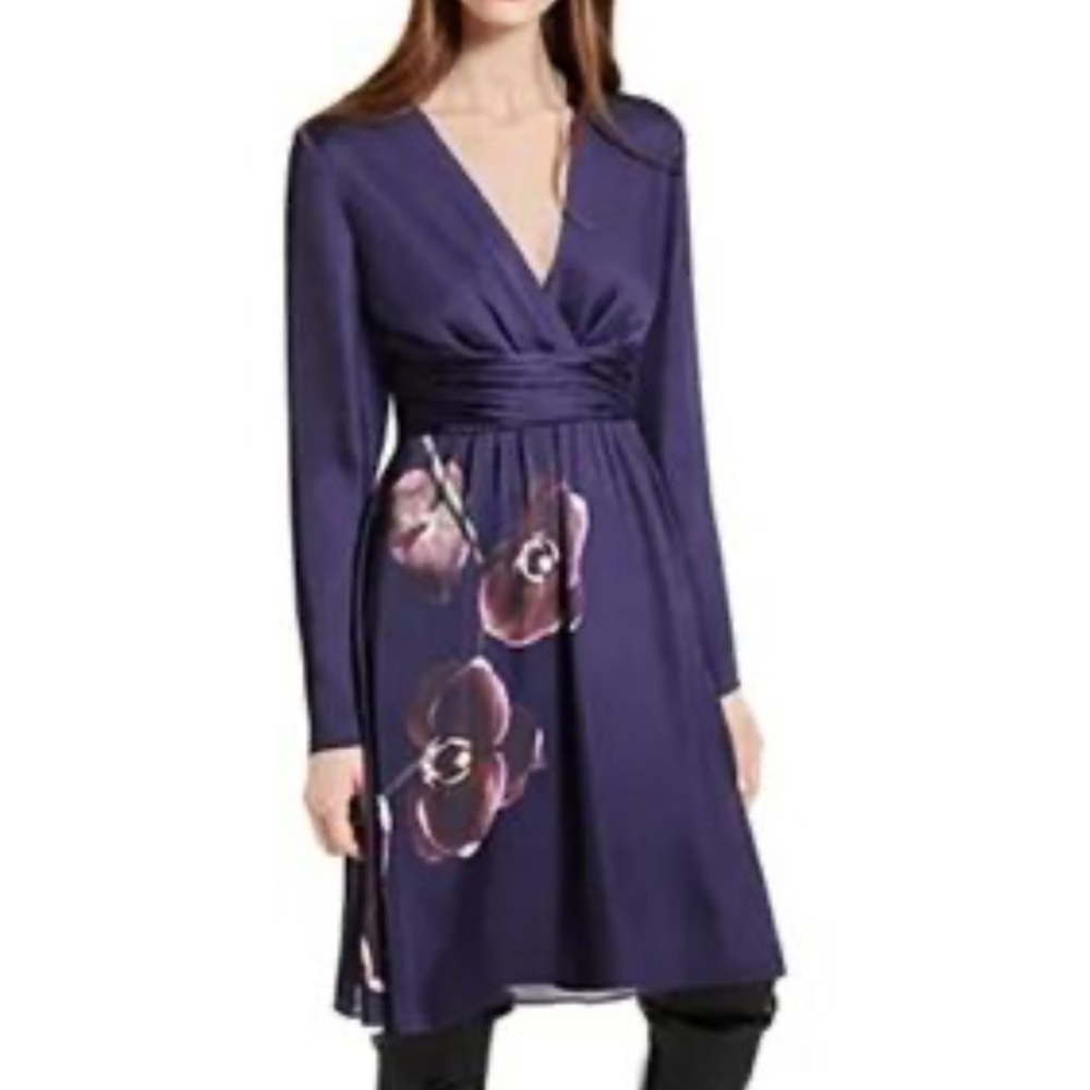 Altuzarra Long Sleeve Purple Floral Dress